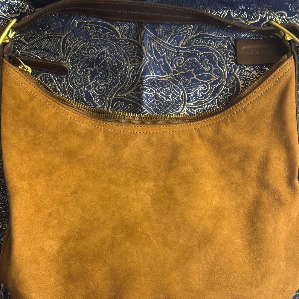 Coach Small Suede Tan & Brown Handbag